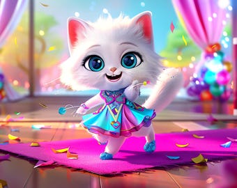 Cat on a Catwalk in Fashion 18 - AI generated Art - Midjourney AI Art - Digital Art for e.g. 4K Frame TV / Smartphone / Tablet - Chancehap