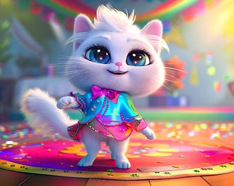 Cat on a Catwalk in Fashion 3 - AI generated Art - Midjourney AI Art - Digital Art for e.g. 4K Frame TV / Smartphone / Tablet - Chancehap