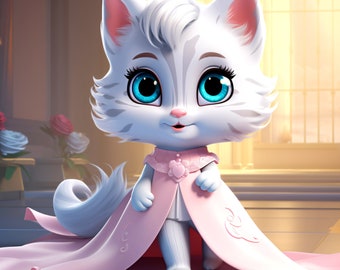 Cat on a Catwalk in Fashion - AI generated Art - Midjourney AI Art - Digital Art for e.g. 4K Frame TV / Smartphone / Tablet - Chancehap