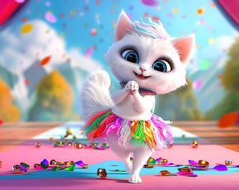 Cat on a Catwalk in Fashion 12 - AI generated Art - Midjourney AI Art - Digital Art for e.g. 4K Frame TV / Smartphone / Tablet - Chancehap