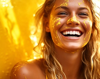 Mujer con sonrisa divertida - Arte generado por IA - Midjourney AI Art - Arte digital para, por ejemplo, televisores o teléfonos inteligentes con marco 4K - Chancehap