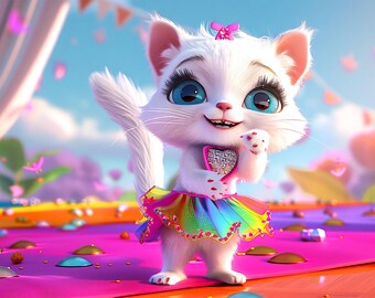 Cat on a Catwalk in Fashion 16 - AI generated Art - Midjourney AI Art - Digital Art for e.g. 4K Frame TV / Smartphone / Tablet - Chancehap