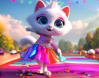 Cat on a Catwalk in Fashion 7 - AI generated Art - Midjourney AI Art - Digital Art for e.g. 4K Frame TV / Smartphone / Tablet - Chancehap