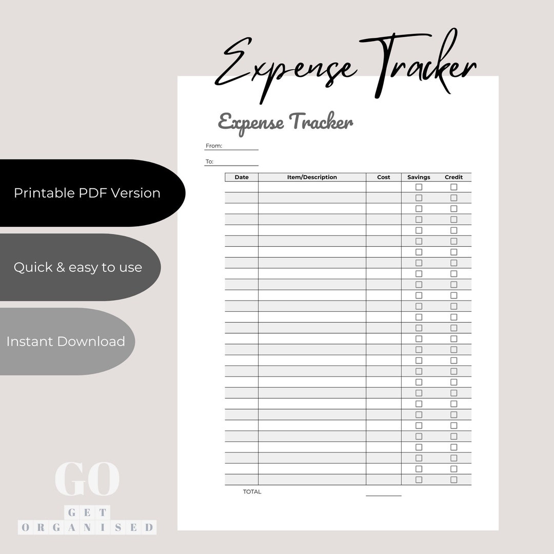 Printable Expense Tracker | A4 | Spending Log Template | Spending ...