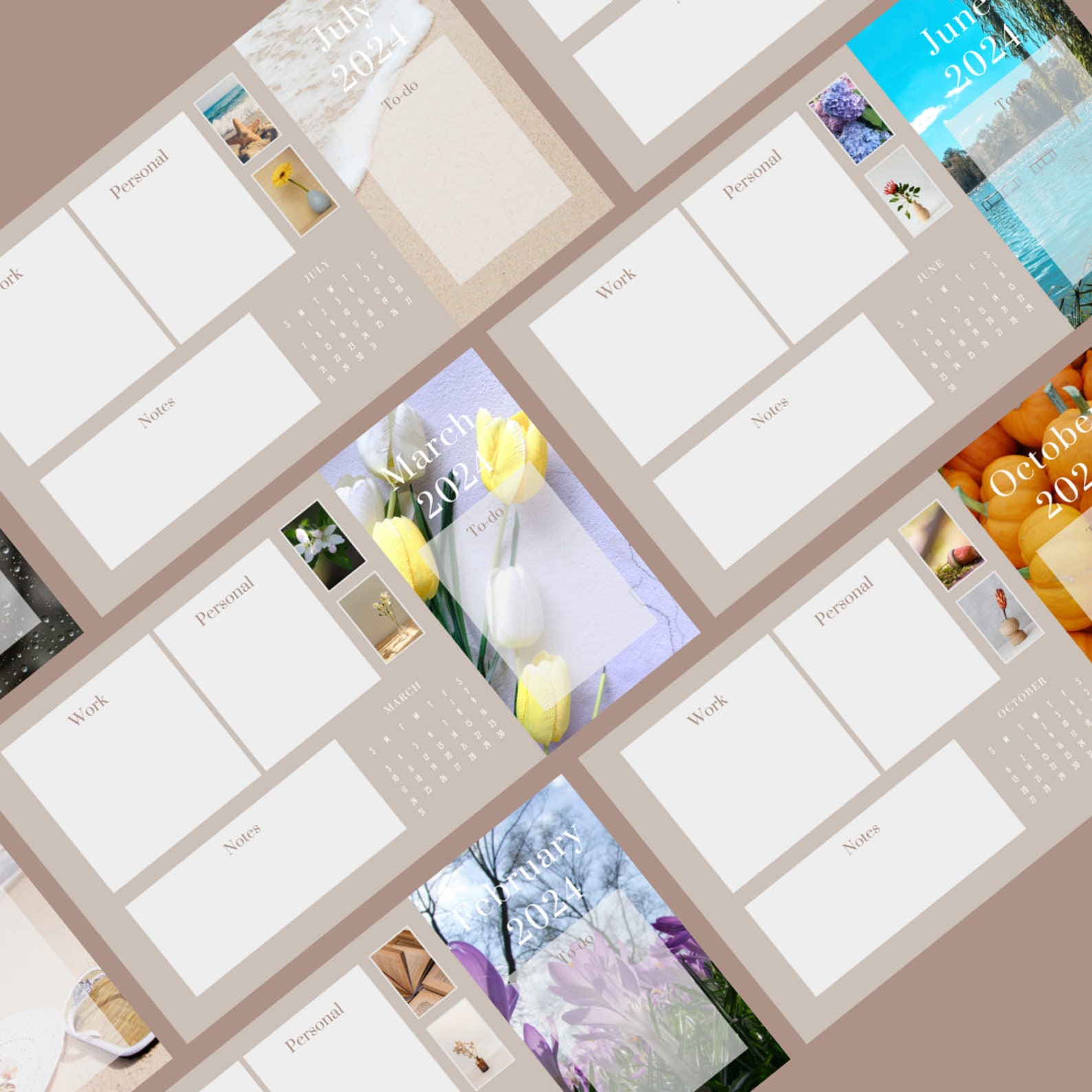 2024 Digital Desktop Organizer Wallpaper for Mac & Windows, Desktop