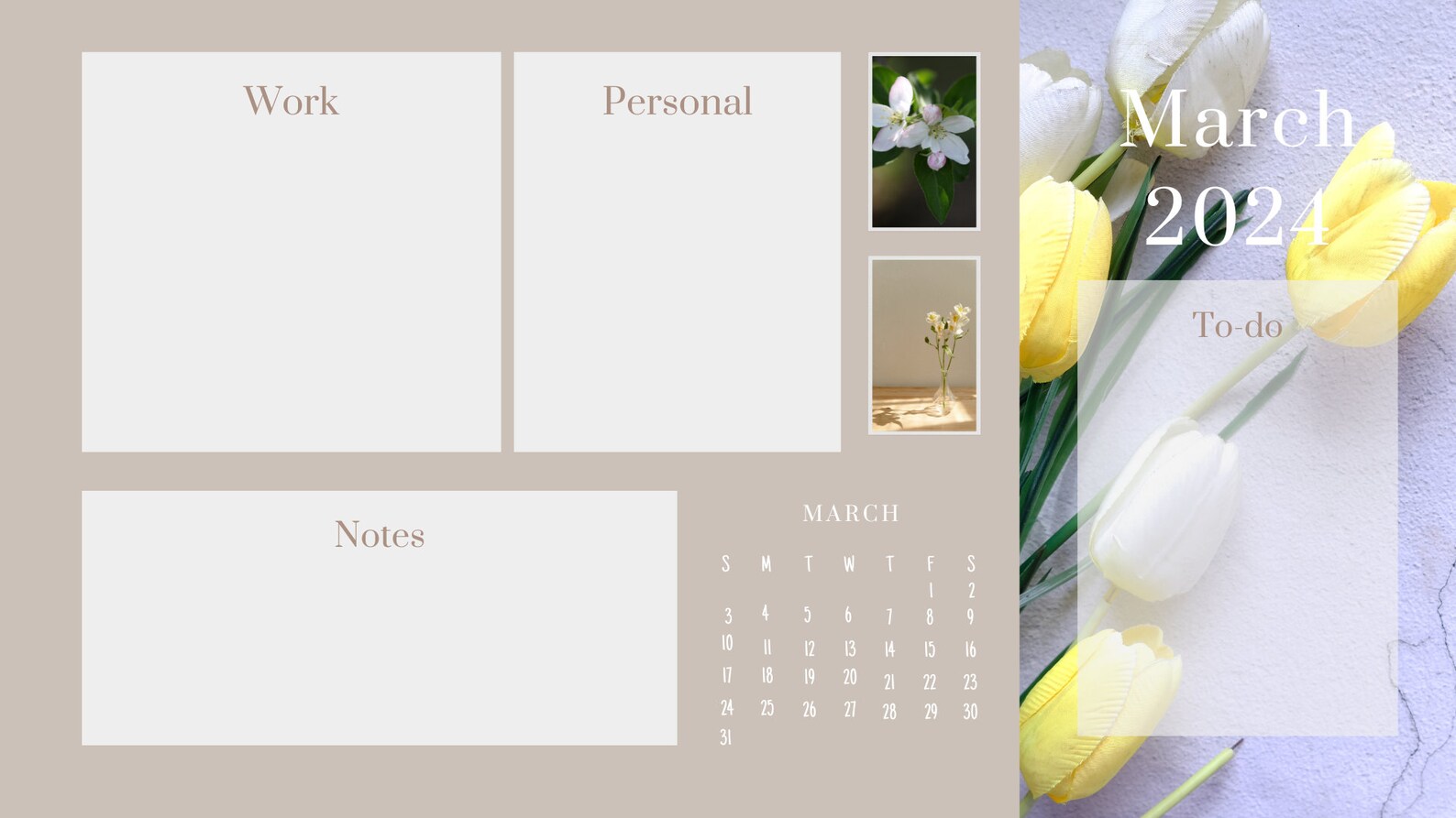 2024 Digital Desktop Organizer Wallpaper for Mac & Windows, Desktop