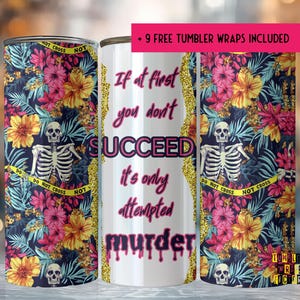 True Crime Murder Mystery 20 oz Skinny Tumbler Wrap Sublimation Design, Reading Tumbler, Book Lovers Tumbler, Digital Download PNG