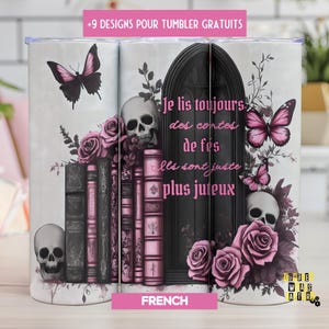 Dark Romance Tumbler Wrap, 20oz Gothic Smut Sublimation Design, Book Lover PNG, Digital Download for Readers, Smutty book lover in French