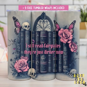Dark Romance Tumbler Wrap, 20oz Gothic Smut Sublimation Design, Book Lover PNG, Digital Download for Readers, Smutty book lover
