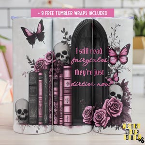 Dark Romance Tumbler Wrap, 20oz Gothic Smut Sublimation Design, Book Lover PNG, Digital Download for Readers, Smutty book lover