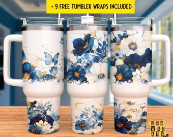 Daisies 40oz Tumbler Wrap, Floral Boho Design for cups, Custom Sublimation PNG, Digital Download for Tumblers
