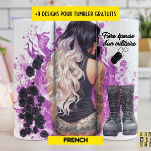 Military Wife Tumbler Wrap, Military Boots, Proud Patriotic Wife, US American Flag, 20 Oz Skinny Sublimation Tumbler Wrap Digital Design PNG
