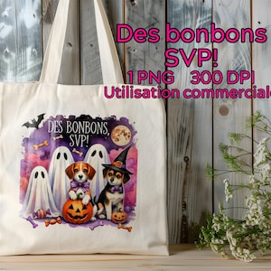 Keine Tricks behandelt nur PNG, lustiges Halloween Png, gruseliger Sommer-Halloween-Sublimationsentwurf, niedliches Clipart, niedlicher Geist Halloween Tumbler Französisch