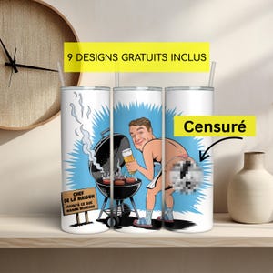 BBQ Tumbler Wrap, Funny 20 oz Skinny Sublimation Design, Digital Download for Father&#39;s Day Gift, Beer Lover PNG