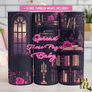 Dark Romance Tumbler Wrap, 20oz Gothic Smut Sublimation Design, Book Lover PNG, Digital Download for Readers, Smutty book lover