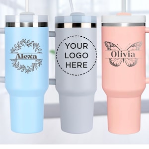 Elevate your drink experience with our 40 oz personalized stainless steel tumbler. Custom monograms, engraved designs for weddings, holidays, and sports enthusiasts. Durable and stylish, the perfect gift for every occasion!