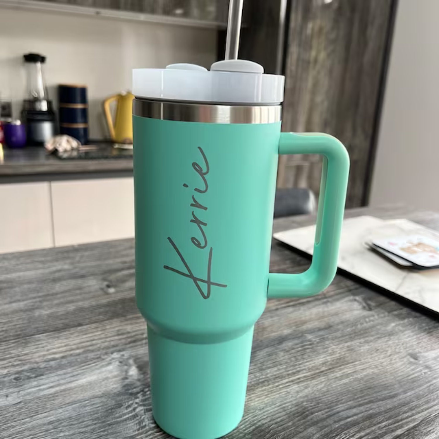 Personalized Tumbler 40 Oz With Handle, Stainless Steel Cup, Metal Cup ...