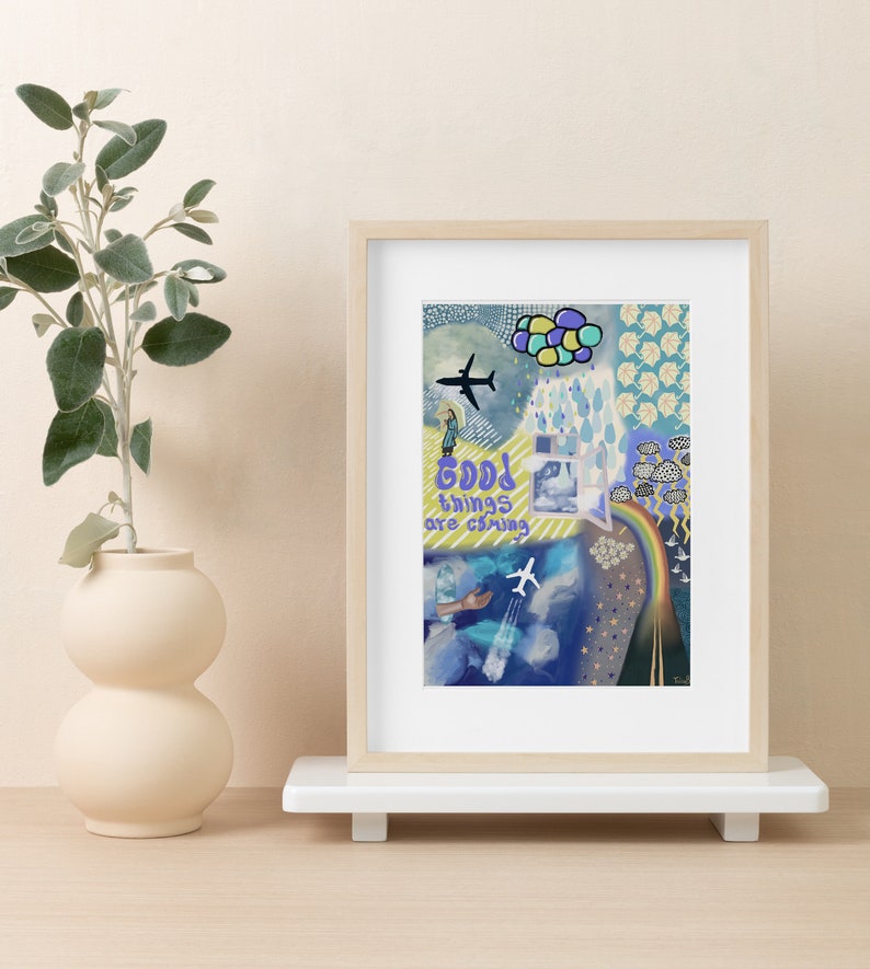 Sky Collage Poster Collage Art Poster Surreal Art Print Illustration