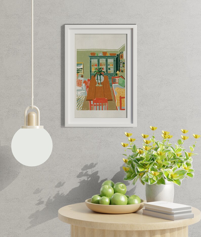 Kitchen Poster, Dinner Table Wall Art, Printable Brunch Table, Dining