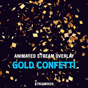 Twitch Alert Animated Gold Confetti, Glitter Festive Stream Alert for Streamlabs OBS, Follower, Subscriber, Cheer, Gifted Sub Overlay Twitch