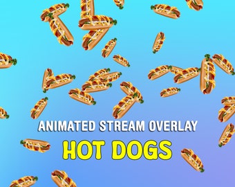 Alerte Twitch animée Hot Dogs, alerte de diffusion pour Streamlabs et StreamElements, abonnement, abonnements, don, raid pour les Streamers et les VTubers