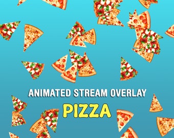 Superposition de pizza Twitch, alerte de diffusion animée Pizza Shoot Up, nouveau suivi, abonnements, conseils, don, raid, abonnements cadeaux, pour Streamlabs, StreamElements