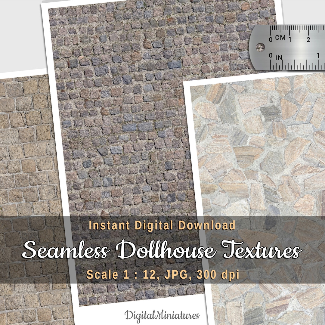 Stone Paving and Breccia Floor Printable Sheets for DIY Dollhouse and ...