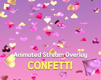 Alerta animada de Twitch de confeti, alerta de transmisión para Streamlabs y StreamElements, seguidor, suscriptor, donación, para streamers y VTubers