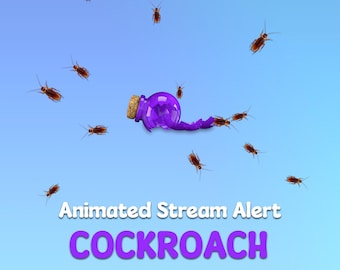 Halloween Cockroach Alert, Animated Stream Alert, Horror Overlay for VTubers & Streamers, Twitch, OBS, YouTube