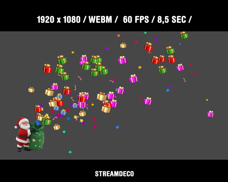 Christmas Stream Overlay: Animated Twitch Alert Santa's Gifts - Etsy