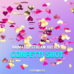 Confetti Shooting Animated Twitch Alert, Stream Alert for Streamlabs, StreamElements, New Follower, Subscriber, Donation, Cheer, Raid