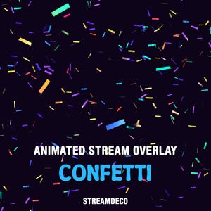 Animated Twitch Alert, Confetti Stream Overlay, Fullscreen Asset for Streamer and VTuber, Stream Decoration with Transparent Background