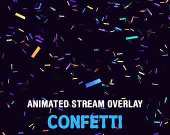 Alerte Twitch animée, superposition de flux de confettis, élément plein écran pour Streamer et VTuber, décoration de flux avec fond transparent