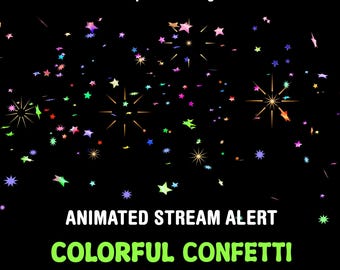 Confettis animés, alerte Twitch pour les streamers et les VTubers, superposition de flux plein écran