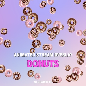 Twitch Alert Animated Flying Donuts, Stream Alert for Streamlabs and StreamElements, Follow, Subs, Donation, Raid for Streamers and VTubers