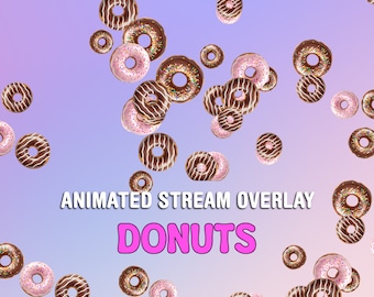 Donuts volants animés Twitch Alert, alerte de streaming pour Streamlabs et StreamElements, abonnement, abonnements, don, raid pour les Streamers et les VTubers