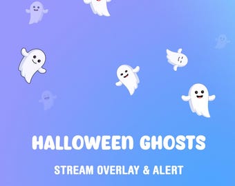 Halloween Stream Overlay and Alert, Animated Flying Ghosts, Spooky Twitch Overlay, Stream Decoration for VTuber & Streamer