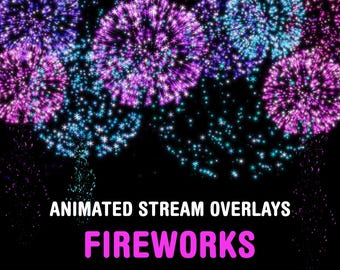 Feux d'artifice animés en superposition Twitch, alerte de flux plein écran avec son pour OBS, Streamlabs et StreamElements, pour Streamers et VTubers