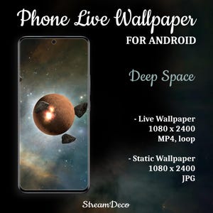 Fantasy Space Live Wallpaper, Celestial Animated Background, Dynamic Mobile Wallpaper for Android Phone, Lock Screen, Seamless Loop, MP4 JPG