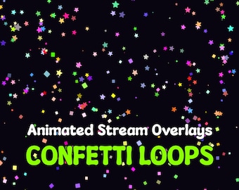 Superpositions animées de confettis sur Twitch : célébrez les étapes importantes du stream, les buts et les gros gains, 2 variantes