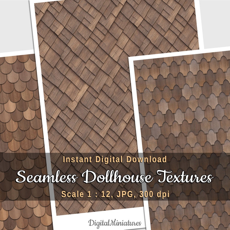 Miniature Wood Roofing Printable Sheets for DIY Dollhouse, Farmhouse ...
