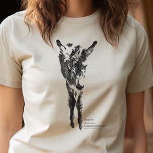 Adorable baby donkey T-SHIRT,  donkey sanctuary original enhanced photo art, unisex tee, casual streetwear top, gift for animal lovers