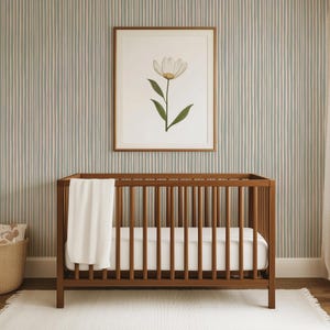 Pinstripe Wallpaper, Hand drawn Stripe, Neutral Texture Wallpaper, Peel and Stick, Organic Boho Lines, Nursery Wallpaper, Renter Friendly,
