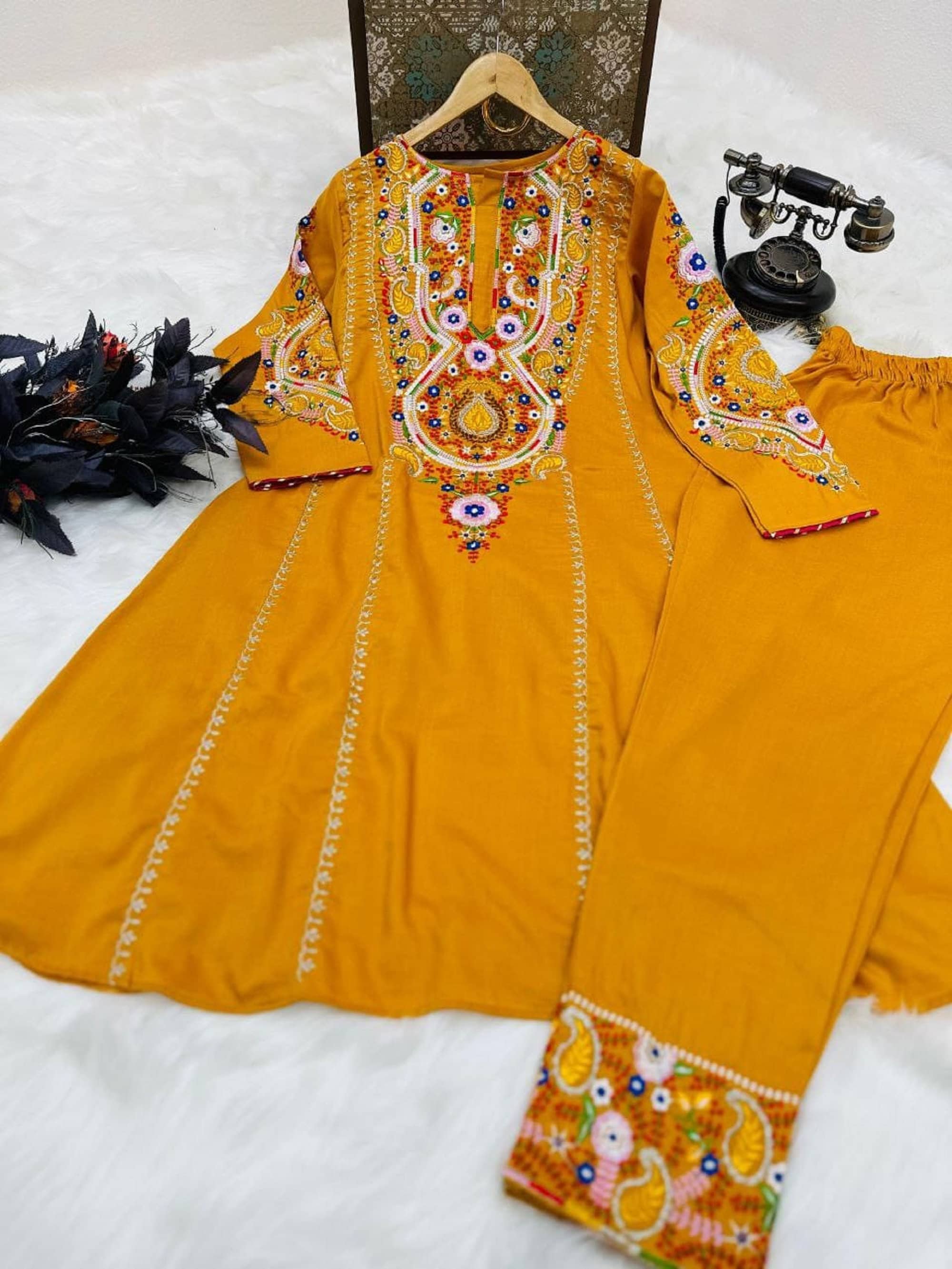 Women Long Flared Anarkali Dress With Dupatta