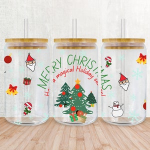 Christmas snow 16 oz Libbey Glass Can Tumbler Sublimation Design,Glass Can Sublimate Designs,Glass Can tumbler design PNG download