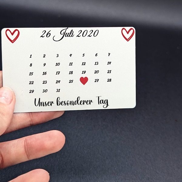 Foto-Kalender mit Wunschdatum: Haltet euren "Unseren besonderen Tag" für immer fest - Geldbeutel Karten - Selbstgemachte Geschenke
