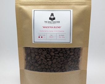 Maestra Blend- Medium Roast, Mexican Altura Beans, Fresh Roasted Coffee, Whole Bean Coffee, Teacher Appreciation Gift,