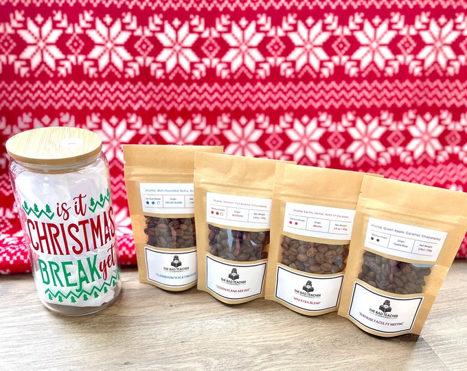Christmas Coffee Gift Box, Coffee Sampler Box, Fresh Roasted Coffee, Whole Bean Coffee, Teacher Appreciation Gift, Christmas Gift