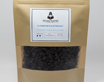 Classroom Walkthrough Breakfast Blend Coffee Medium Roast, Fresh Roasted Coffee, Whole Bean Coffee, Teacher Appreciation Gift Christmas Gift