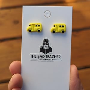 School Bus Earrings| Clay School Bus Earrings| Teacher Earrings| Back to school Earrings| Teacher Appreciation Gift